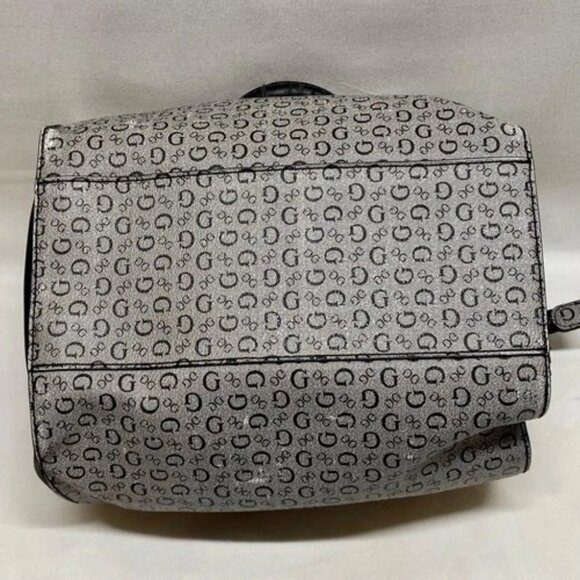 GUESS Slouchy Satchel Black Grey Signature Women's Oversized Shoulder Bag (Read) - Picture 7 of 15